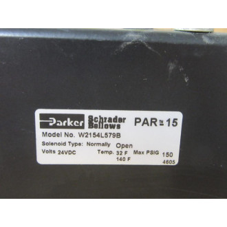 Parker W2154L579B Schrader Bellows Par 15 Valve  wLight