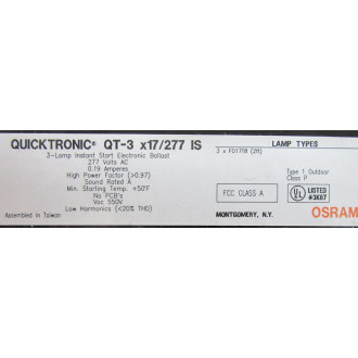 Osram QT-3 x17277-IS Ballast QT3x17277IS Quicktronic - New No Box