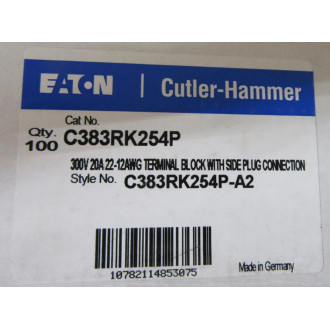 Cutler HammerEaton C383RK254P Terminal Block (Pack of 100)
