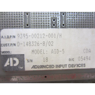 Allen Bradley 9395-00212-001 9Series Front PanelKeyboard AID-5 PanelKeyboard Only - Used