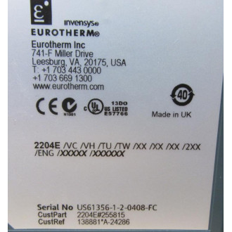 Eurotherm 2204E255815 Control Housing 2204E255815 - Used Eurotherm 2204E255815 Control Housing 2204E255815 - Used