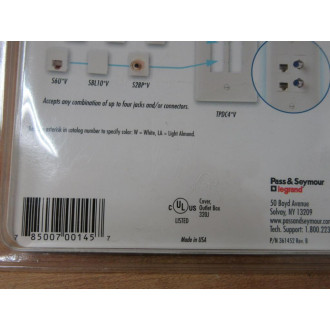 Pass & Seymour TPDC4-WV 4-Outlet Plate TPDC4WV (Pack of 7) Pass & Seymour TPDC4-WV 4-Outlet Plate TPDC4WV (Pack of 7)