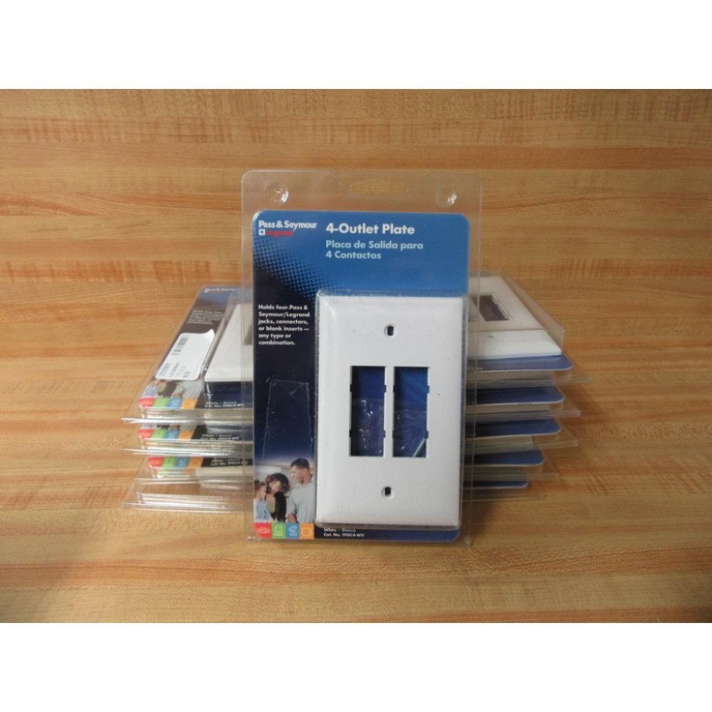 Pass & Seymour TPDC4-WV 4-Outlet Plate TPDC4WV (Pack of 10) Pass & Seymour TPDC4-WV 4-Outlet Plate TPDC4WV (Pack of 10)