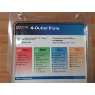 Pass & Seymour TPDC4-WV 4-Outlet Plate TPDC4WV (Pack of 10) Pass & Seymour TPDC4-WV 4-Outlet Plate TPDC4WV (Pack of 10)