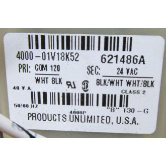 Products Unlimited 4000-01V18K52 Transformer 621486A - Used
