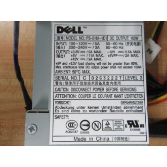 Dell PS-5161-1D1 Power Supply PS51611D1 - Used