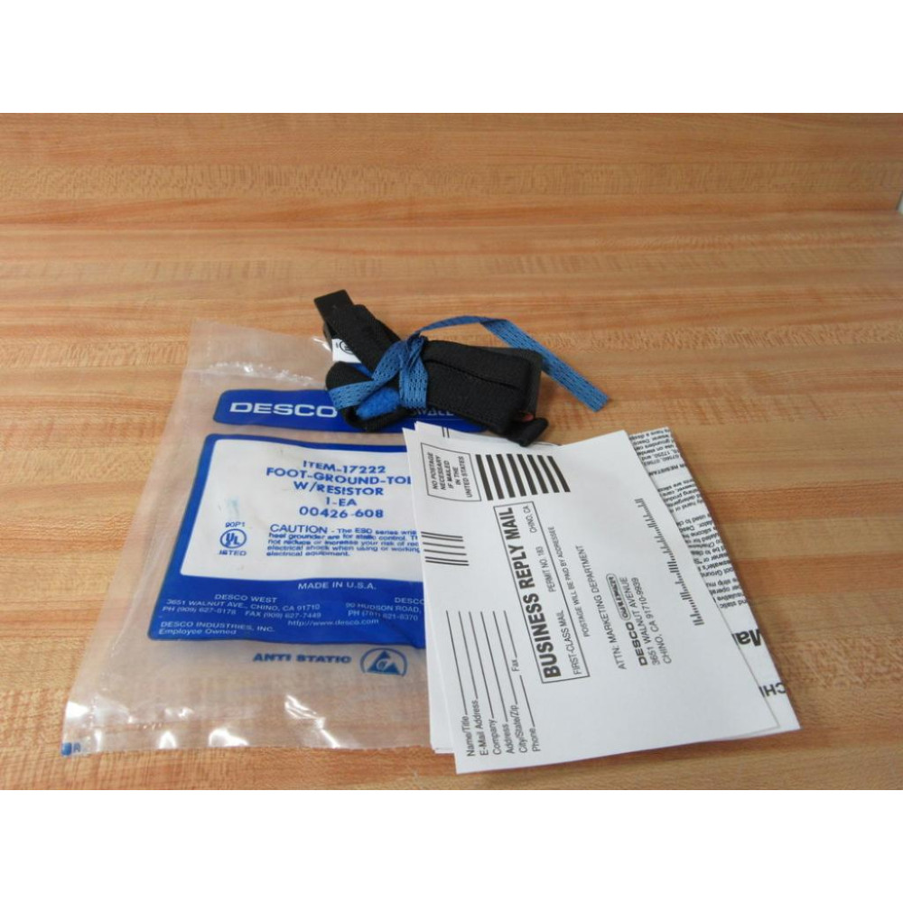 Desco 17222 Foot-Ground-Toe wResistor Desco 17222 Foot-Ground-Toe wResistor