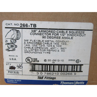 Thomas & Betts 266-TB 38" Armored Cable Squeeze 266TB (Pack of 46)