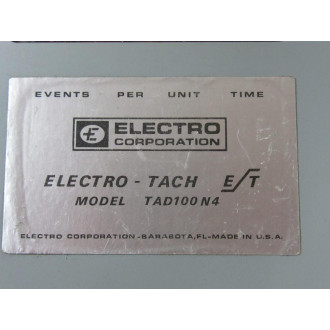 Electro TAD100N4 Electro-Tach Tachometer 611198 Electro TAD100N4 Electro-Tach Tachometer 611198