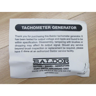 Baldor PFTG50XP DC Tachometer P 601A101-2
