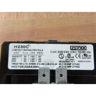 Fasco H230C Contactor - Used