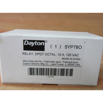 Dayton 5YP780 DPDT OCTAL Relay