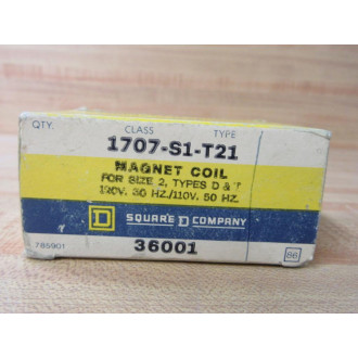 Square D 1707-S1-T21 36001 Magnet Coil 1707S1T21