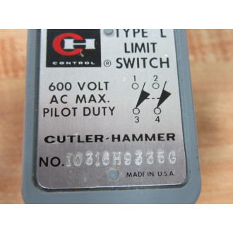 Cutler Hammer 10316H9335C Eaton Limit Switch Type L