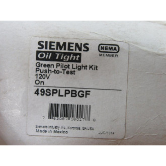Siemens 49SPLPBGF Green Pilot Light Kit