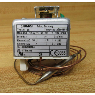 JUMO EM-50 Thermostat EM50 WO Knob - New No Box JUMO EM-50 Thermostat EM50 WO Knob - New No Box