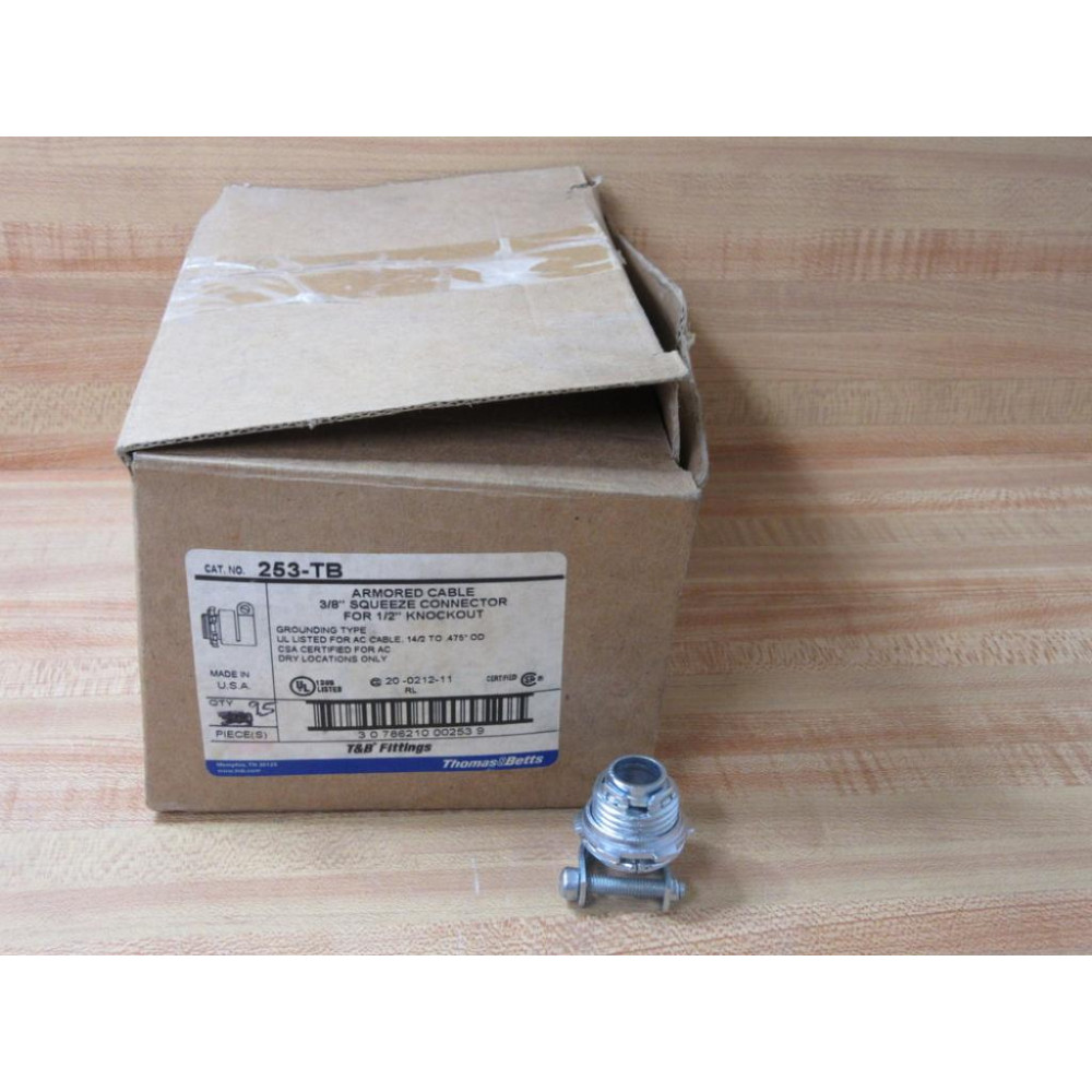 Thomas & Betts 253-TB 38" Armored Cable Squeeze Connector 253TB (Pack of 95) Thomas & Betts 253-TB 38" Armored Cable Squeeze Connector 253TB (Pack of 95)