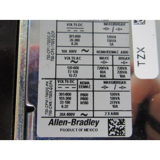Allen Bradley 700S-DCP620Z24 DC Control Relay 700SDCP620Z24 - Used