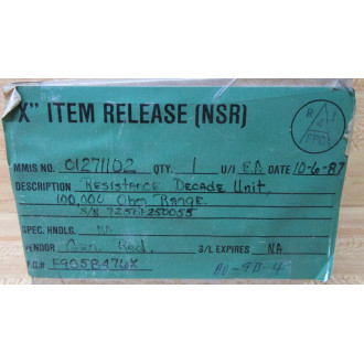 General Radio 501-F Resistance Decade Unit 501F