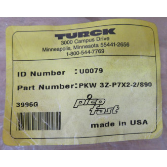 Turck PWK 3Z-P7X2-2S90 Cord Set U0079