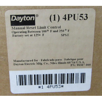 Dayton 98307-000 Limit Control 4PU53 Dayton 98307-000 Limit Control 4PU53