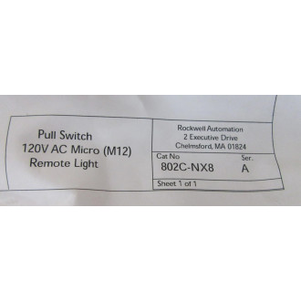 Allen Bradley 802C-NX8 Safety Light 802CNX8