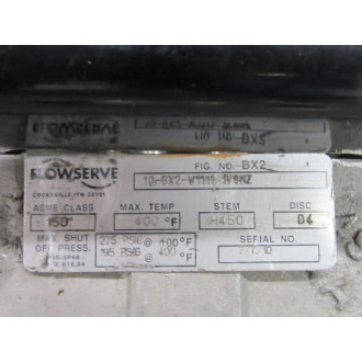 Flowserve 10-BX2-W1111A1V9NZ Butterfly Valve 10BX2W1111A1V9NZ - New No Box