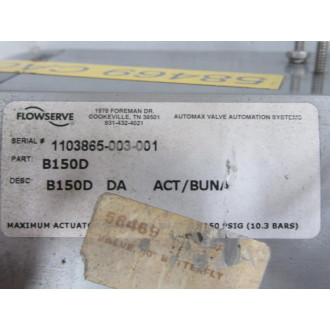 Flowserve B150D Actuator - New No Box Flowserve B150D Actuator - New No Box