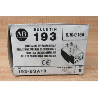 Allen Bradley 193-BSA18 Overload Relay 193BSA18