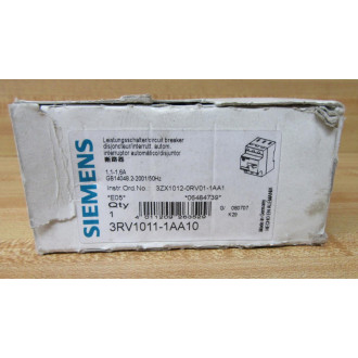 Siemens 3RV1011-1AA10 Circuit Breaker 3RV10111AA10