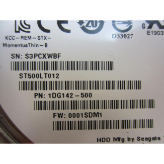 Seagate 1DG142-500 Laptop Thin HDD 500GB 1DG142500 - Used