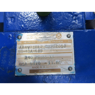 Rexroth Bosch AA4V71EL2.CR202010S0-43A-489 Axial Piston Pump AA4V71EL2CR202010S043A489 - New No Box Rexroth Bosch AA4V71EL2.CR202010S0-43A-489 Axial Piston Pump AA4V71EL2CR202010S043A489 - New No Box