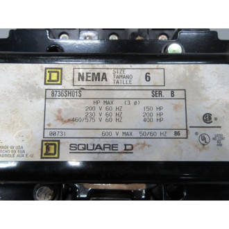 Square D 8736SH01S Contactor wLugs - Used