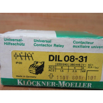 KlocknerMoeller DIL08-31 Contactor DIL08-31-110V60Hz