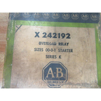 Allen Bradley X 242192 Overload Relay X242192