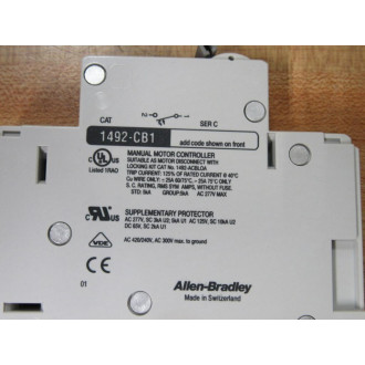 Allen Bradley 1492-CB1G100 Circuit Breaker 1492CB1G100 10A