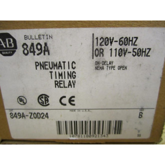 Allen Bradley 849A-ZOD24 Time Delay Relay 849A-Z0D24