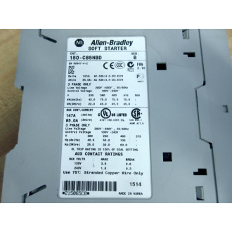 Allen Bradley 150-C85NBD SMC-3 Soft Starter 150C85NBD - Used