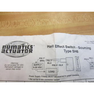 Numatics SH6-031 Hall Effect Switch SH6031
