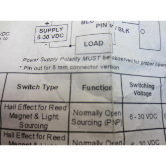 Numatics SH6-031 Hall Effect Switch SH6031