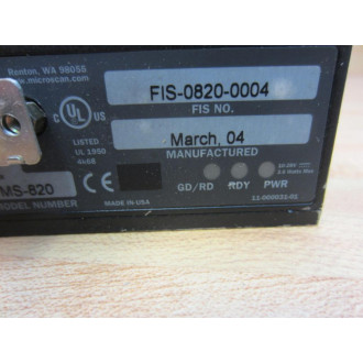 Microscan MS-820 Bar Code Scanner MS820 FIS-0820-0004 - New No Box