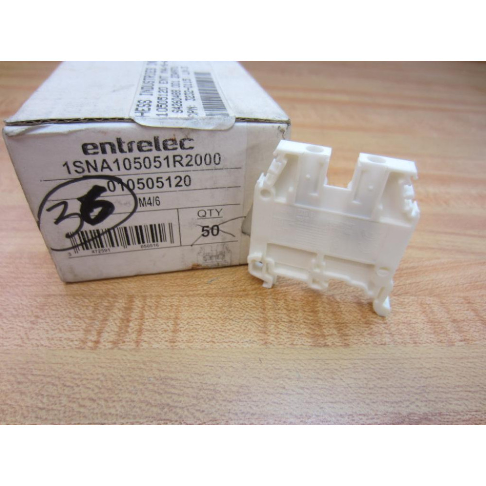 Entrelec 010505120 Feed-Thru Terminal Block M46 (Pack of 36) Entrelec 010505120 Feed-Thru Terminal Block M46 (Pack of 36)