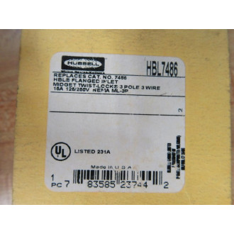 Hubbell HBL7486 Flanged Inlet Midget Twist-Lock 7486 (Pack of 2)