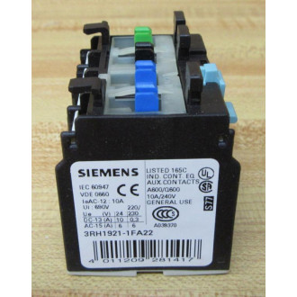 Siemens 3RH1921-1FA22 Switch Block 3RH19211FA22