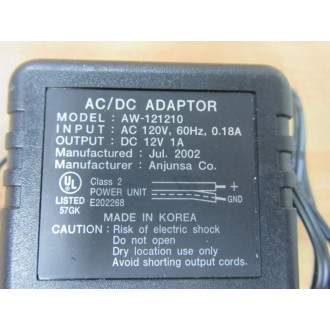 Anjumsa Co AW-121210 ACDC Adapter AW121210 - Used