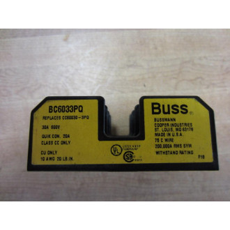 Bussmann BC6033PQ Fuse Block 30A 3 Pole Class CC - New No Box Bussmann BC6033PQ Fuse Block 30A 3 Pole Class CC - New No Box