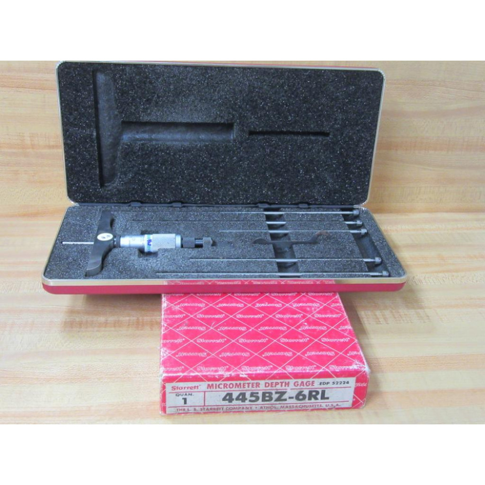Starrett 445BZ-6RL Micrometer Depth Gage 445BZ6RL - Used Starrett 445BZ-6RL Micrometer Depth Gage 445BZ6RL - Used