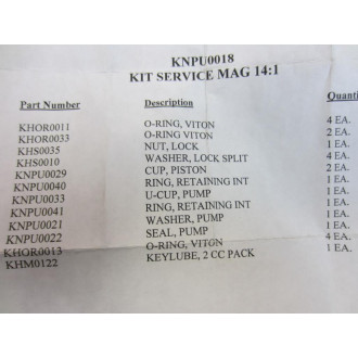 Keystone KNPU0018 Kit, Service Mag 14:1