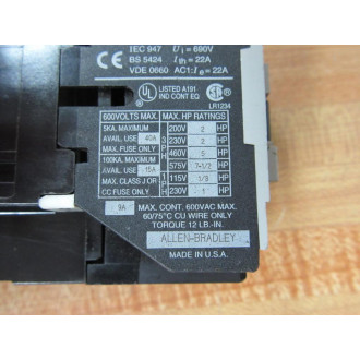 Allen Bradley 100-A09NJ3 Non-Reversing Contactor 100A09NJ3 - New No Box