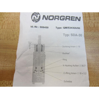Norgren QM53430A00 Cylinder Repair Kit SDA-30